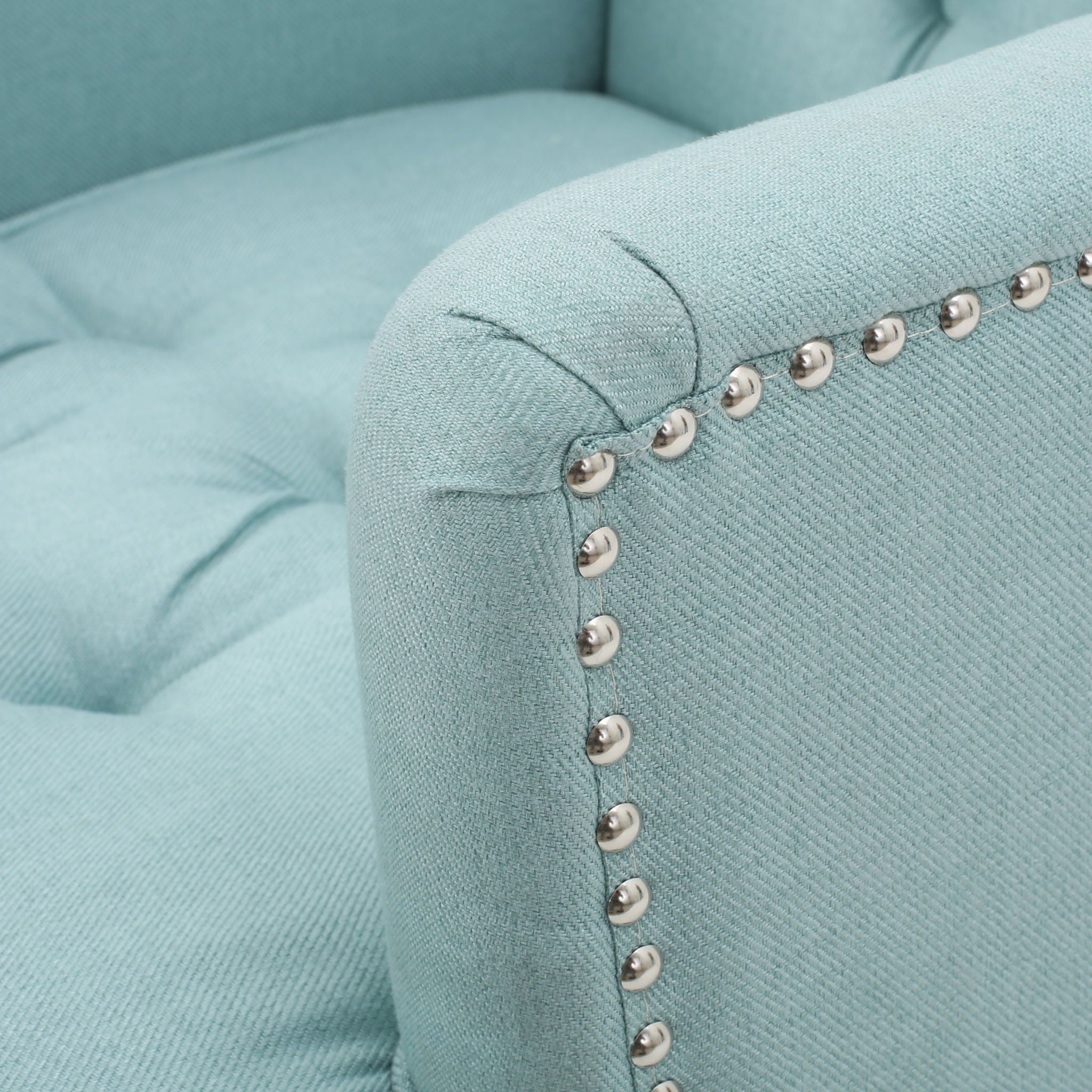 Harrison Tufted Club Chair with Button Tufted Back and Birch Wood Legs by HouseOfZazla