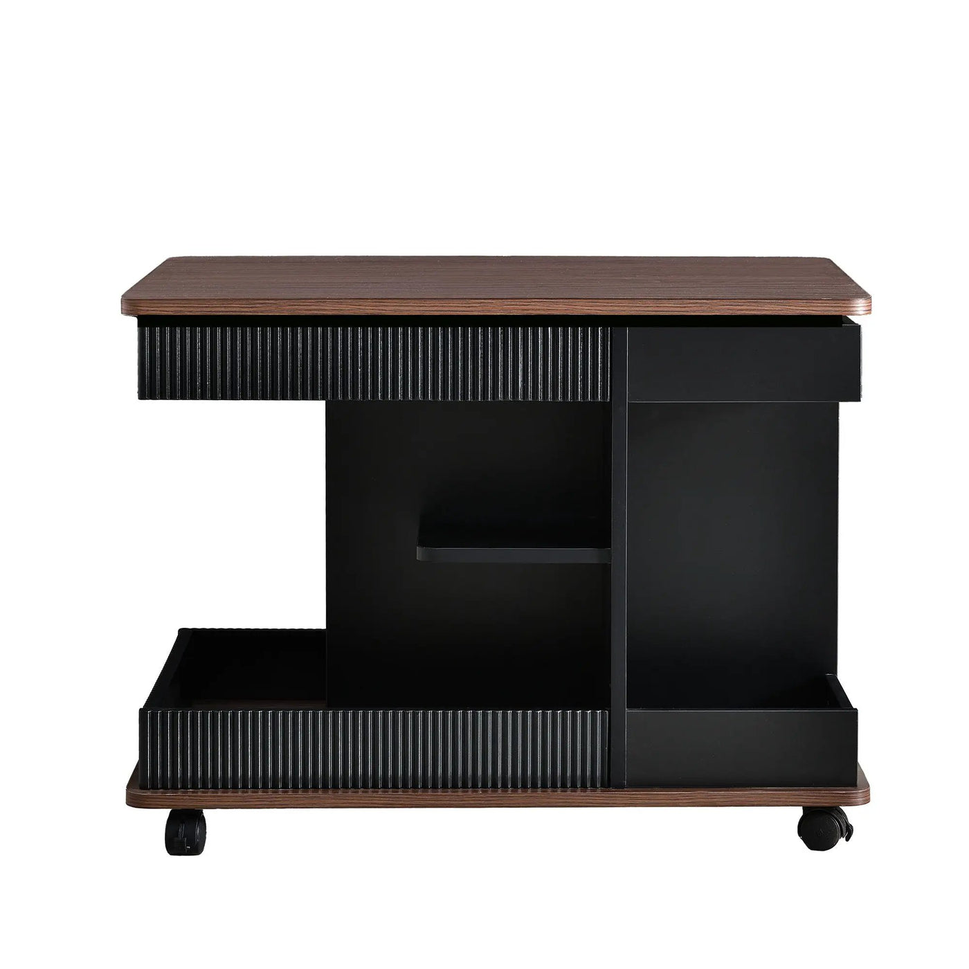 Adjustable End Table With Wheels, 360°Rotating Top And Storage Space by HouseOfZazla