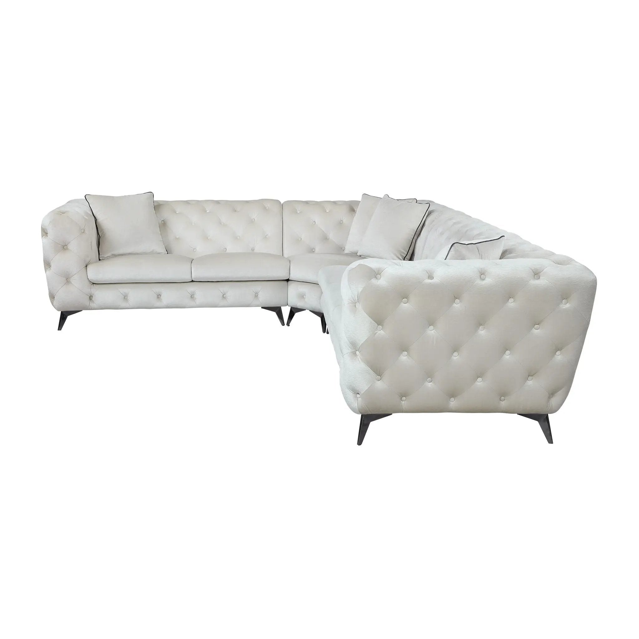 Atronia - Sectional Sofa With 4 Pillows - Beige by Unique Piece Furniture