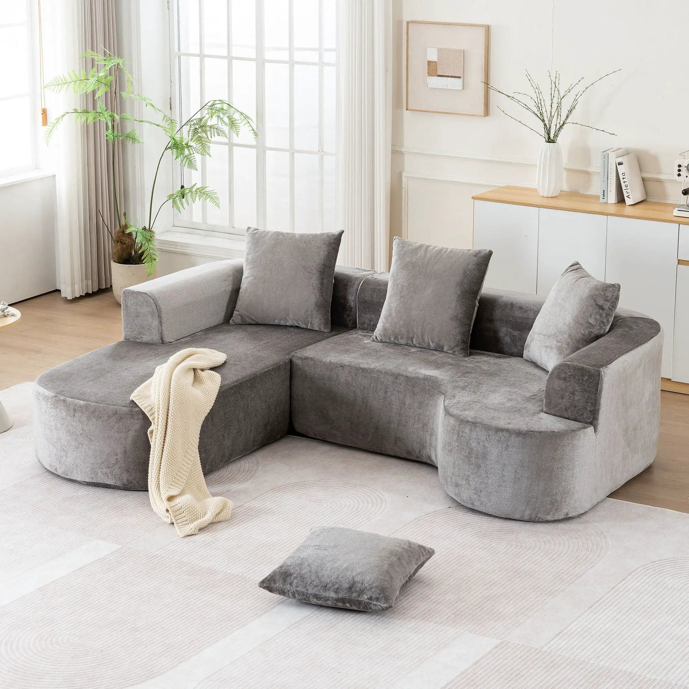 Modular Sectional Sofa With L Shape Chaise With Deep Seat by Unique Piece Furniture