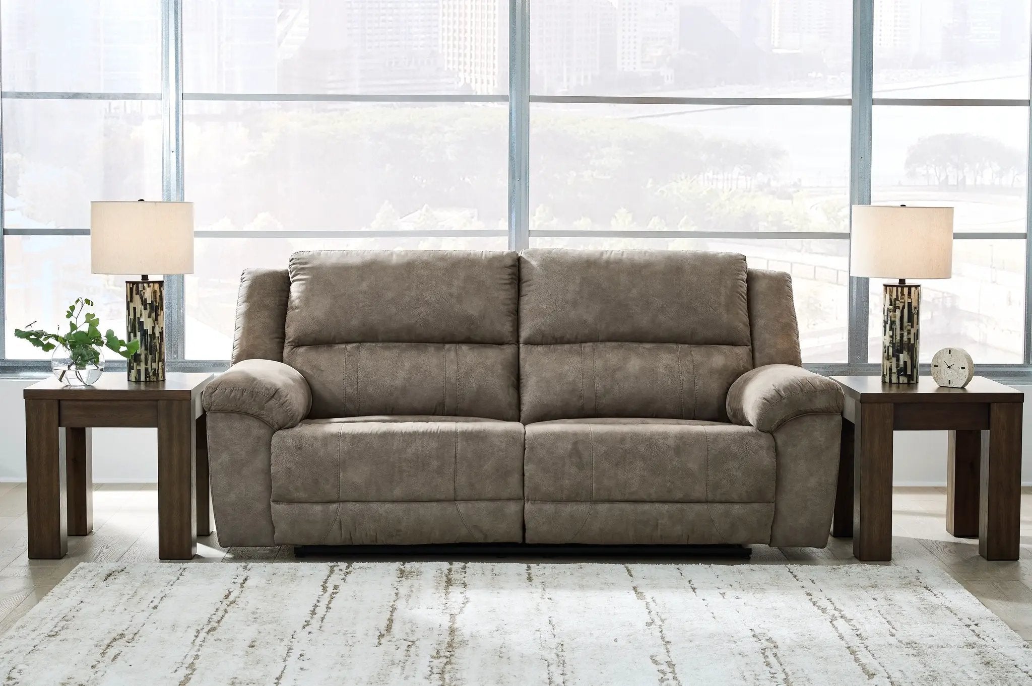 Laresview - 2 Seat Reclining Sofa - Fossil by Unique Piece Furniture