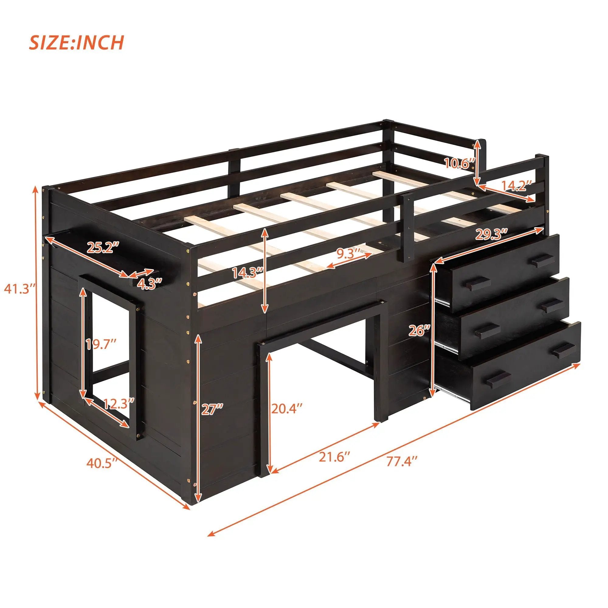 Loft Bed With Cabinet And Shelf by HouseOfZazla