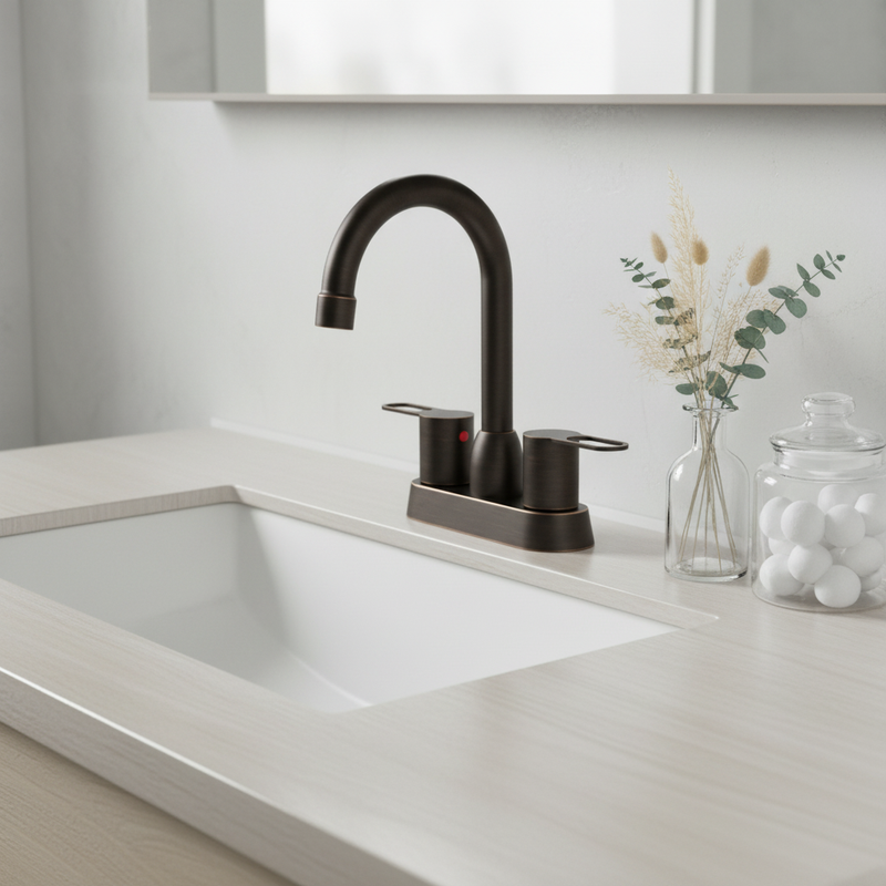 2 Handles Bathroom Sink Faucet, Oil Rubbed Bronze Centerset by HouseOfZazla