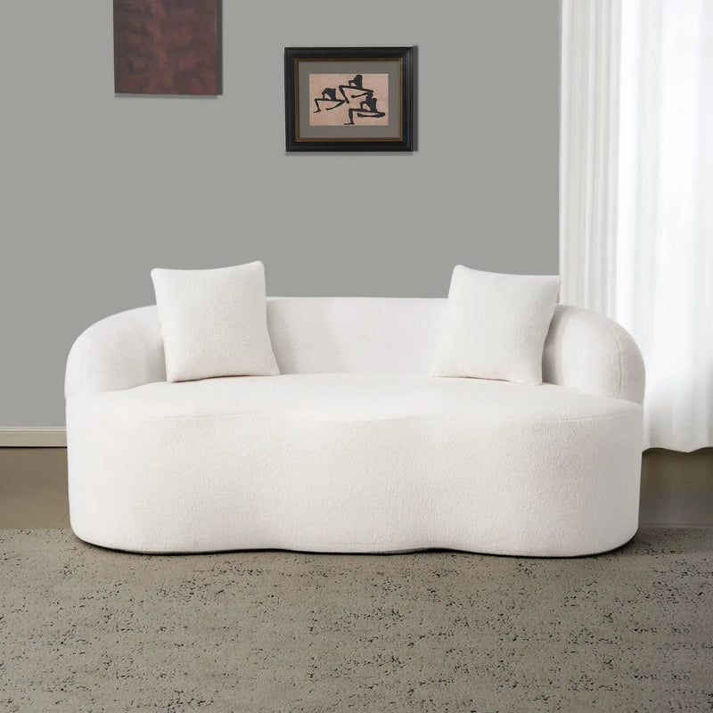 Curved Loveseat Sofa With Round Armrest by Unique Piece Furniture