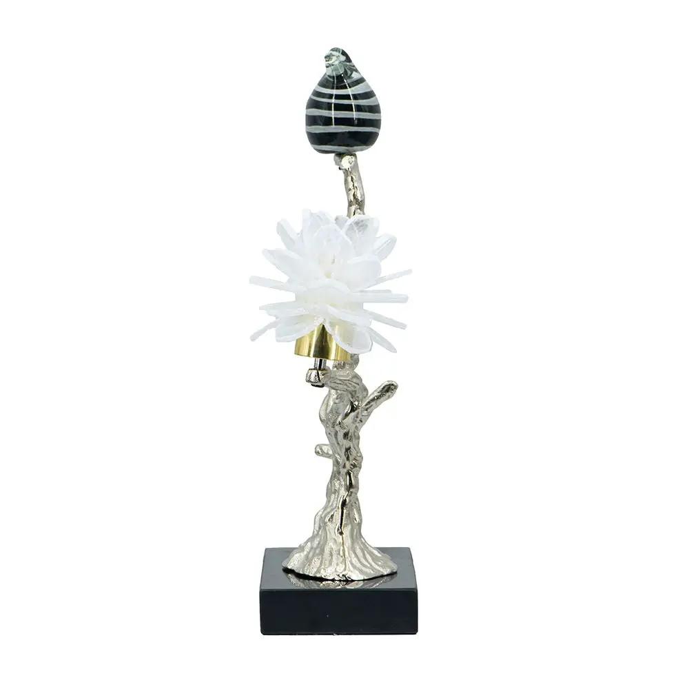 Aluminum Candle Holder With Marble Stand by Unique Piece Furniture