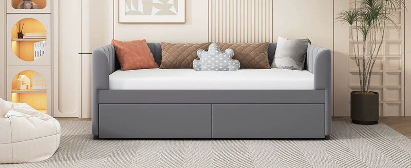 Upholstered Daybed With Ergonomic Design Backrest by HouseOfZazla