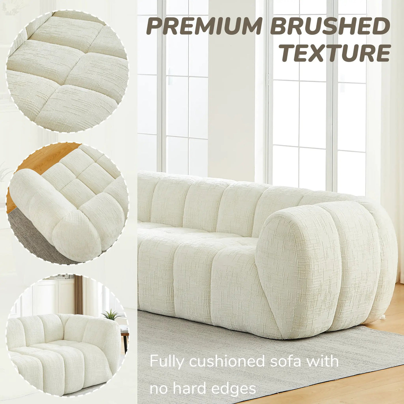Chenille Pure Foam Sofa by HouseOfZazla