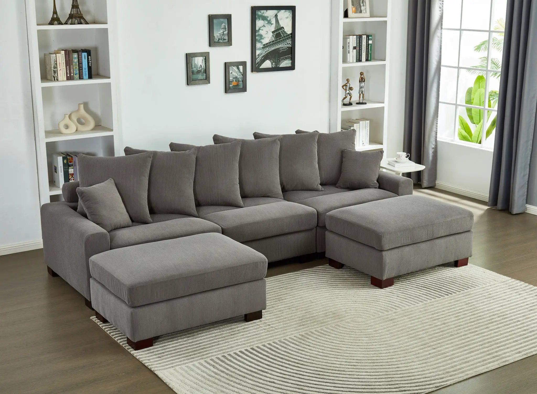 5 Seater Oversized Convertible L & U Shaped Couch by Unique Piece Furniture