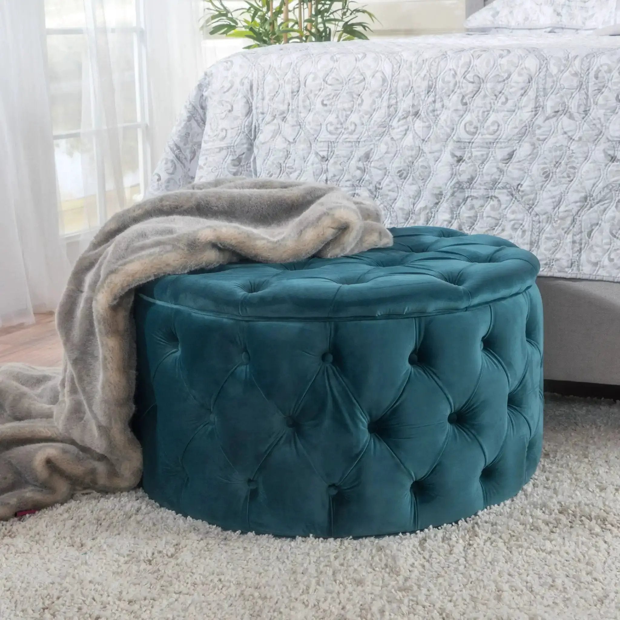 Modern Glam Ottoman Velvet by HouseOfZazla