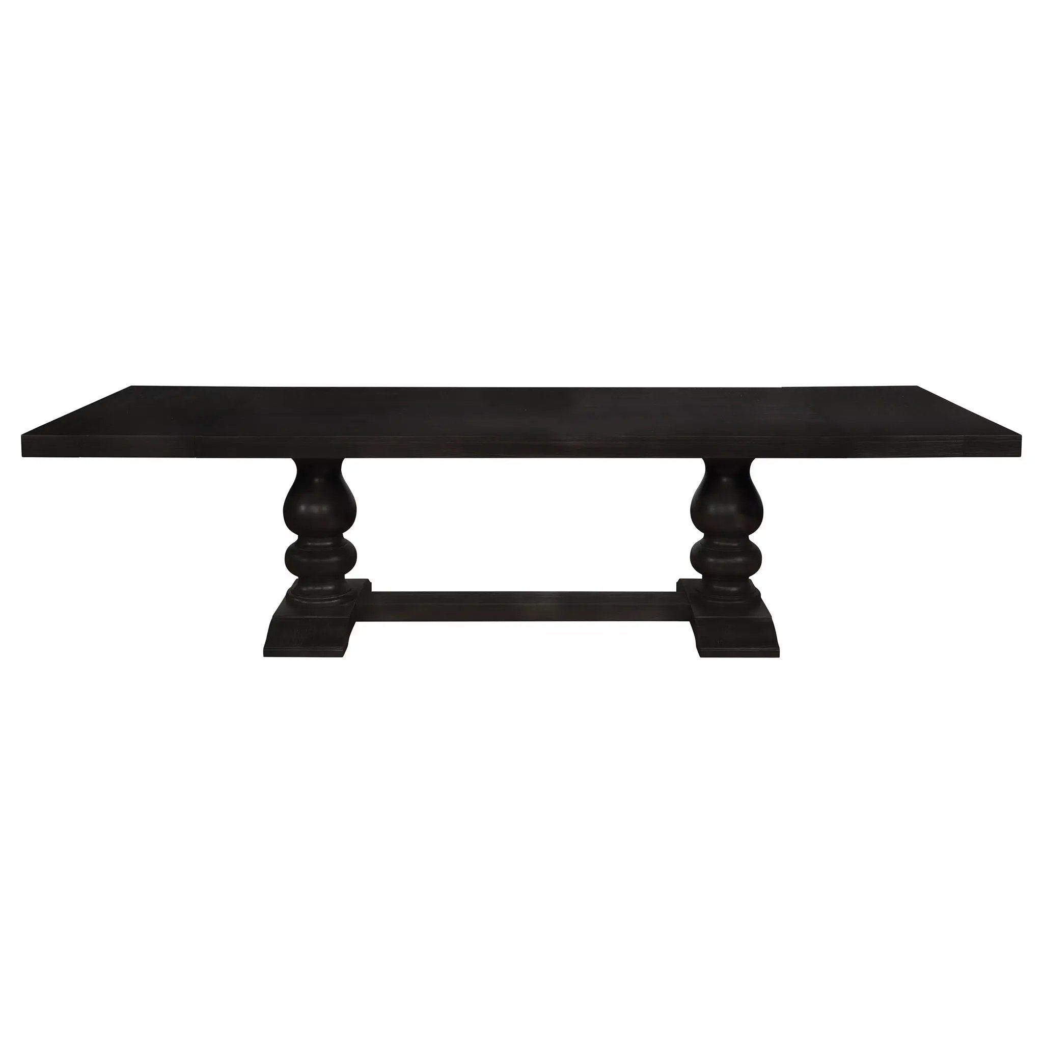 Phelps 123-inch Extension Leaf Dining Table Distressed Noir by Unique Piece Furniture