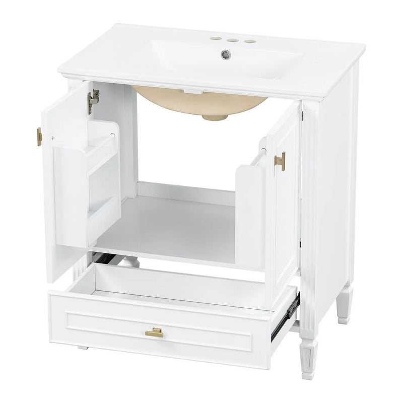 Freestanding Vanity With 1 Drawer & 2 Soft Close Doors With Door Mounted Storage by HouseOfZazla