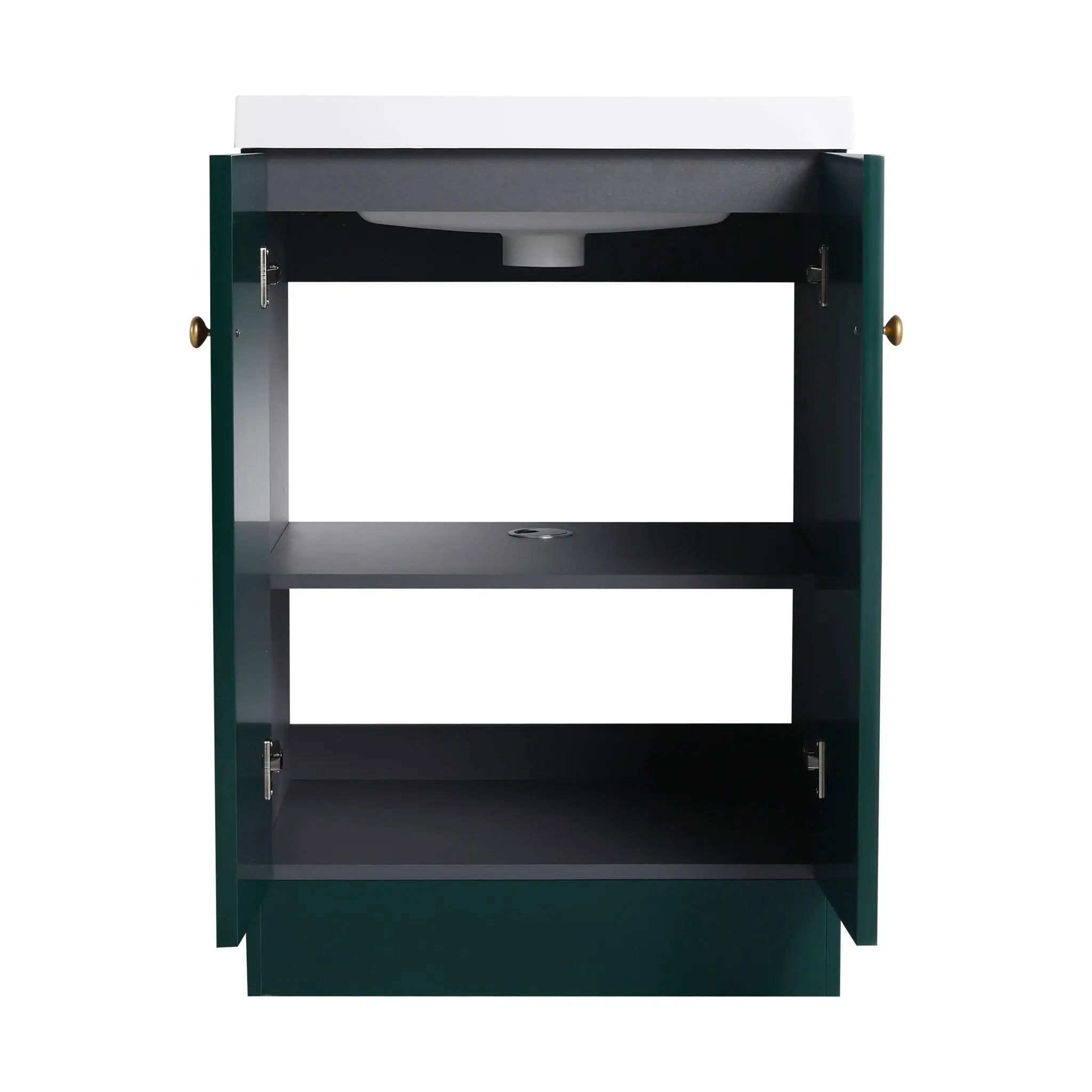 Contemporary Freestanding Bathroom Vanity With Resin Sink & Soft-Close Cabinet Doors by HouseOfZazla