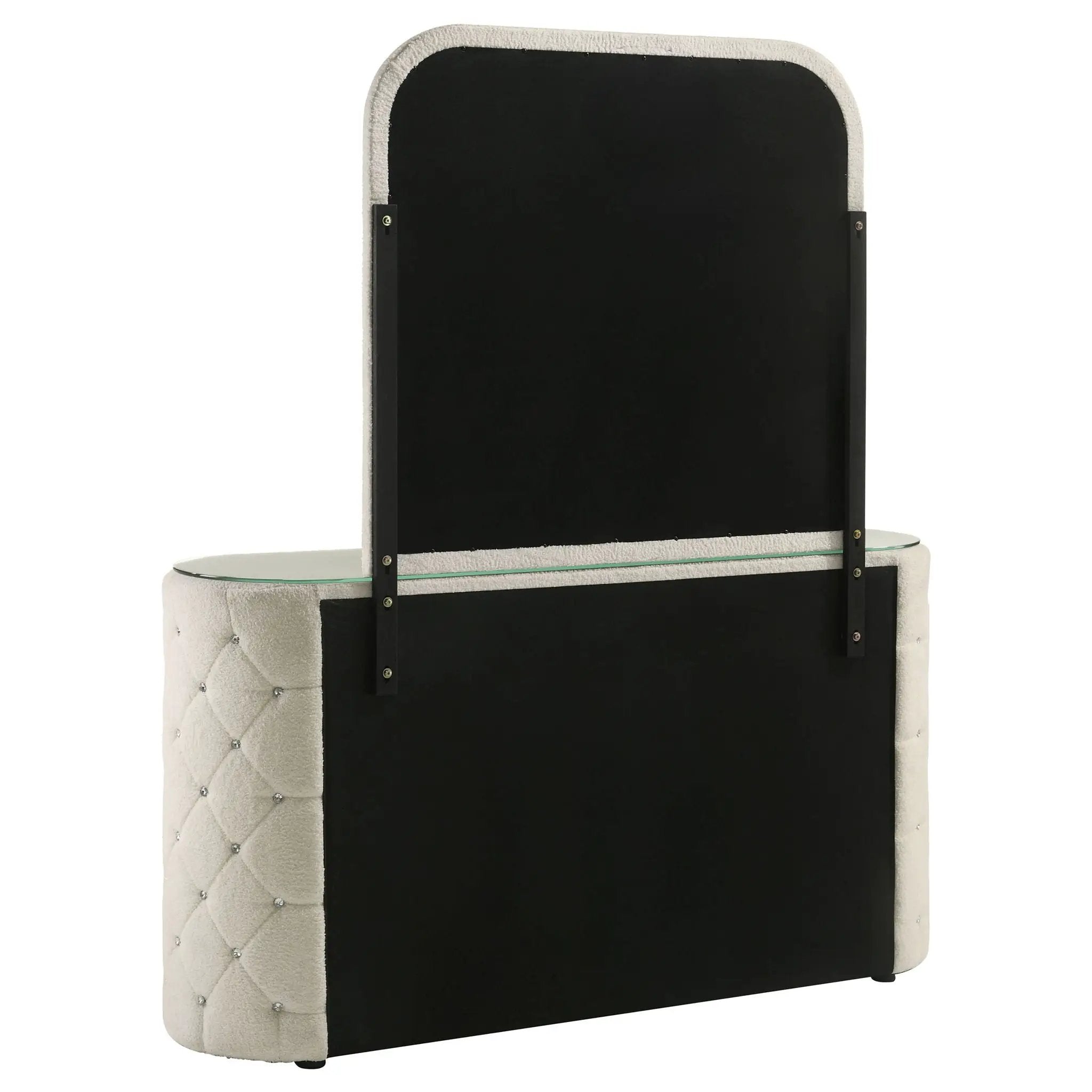 Sonya 6-drawer Upholstered Bedroom Dresser with Mirror Ivory by Unique Piece Furniture