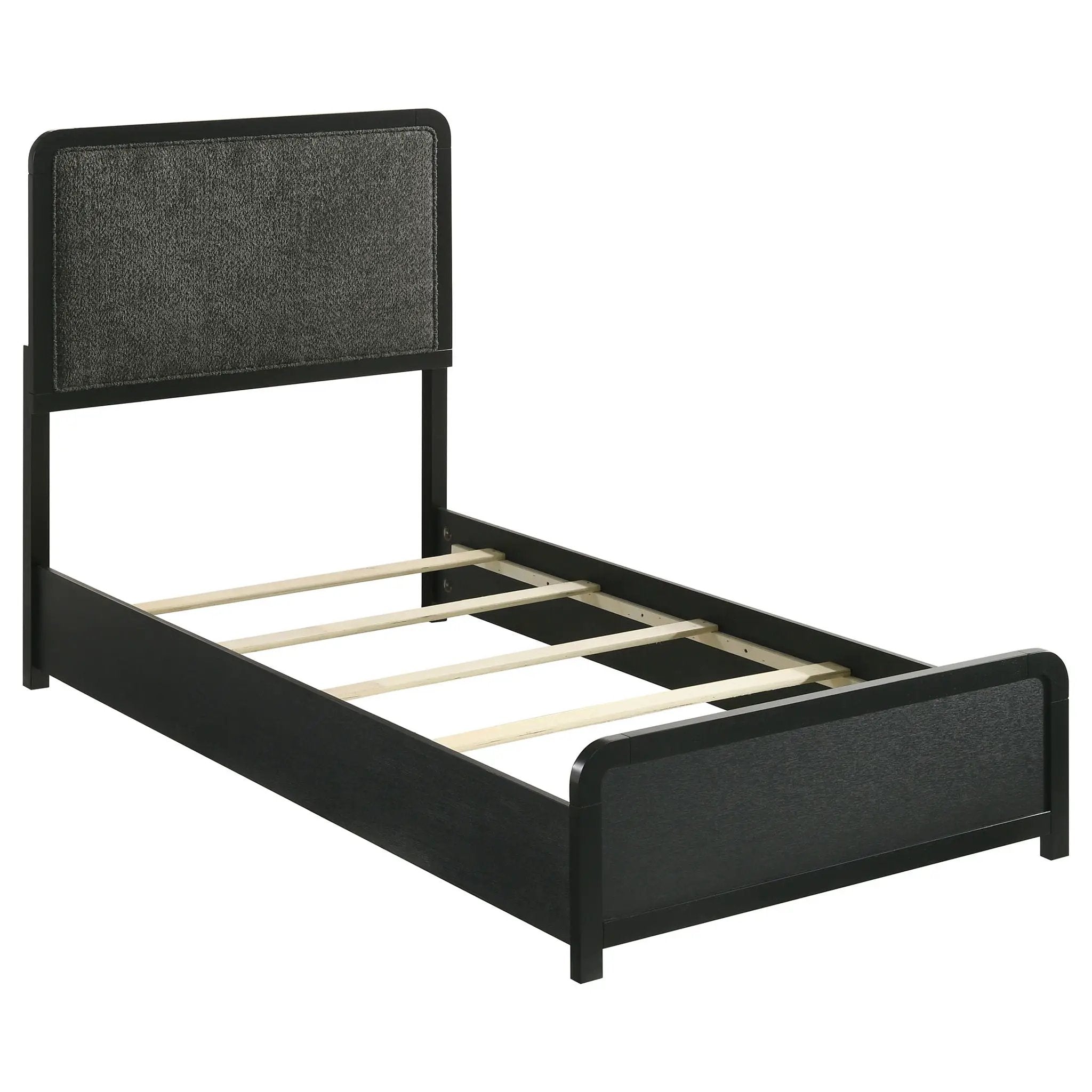 Cavelle 51-inch Upholstered Twin Panel Bed Black by Unique Piece Furniture
