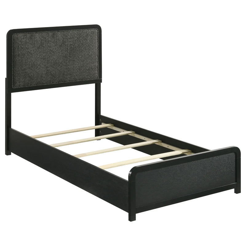 Cavelle 51-inch Upholstered Twin Panel Bed Black by Unique Piece Furniture