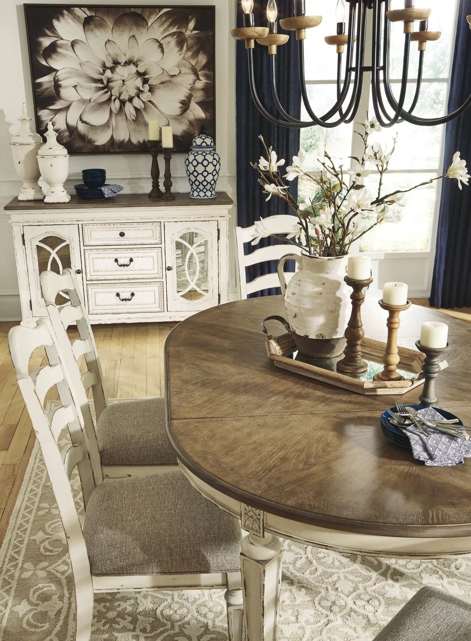 Realyn - Oval Dining Room Extension Table - Chipped White by Unique Piece Furniture