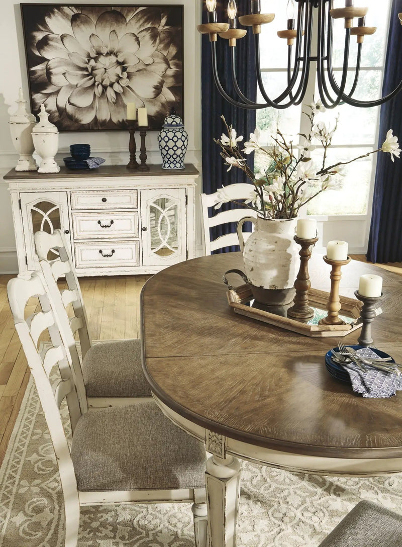 Realyn - Oval Dining Room Extension Table - Chipped White by Unique Piece Furniture