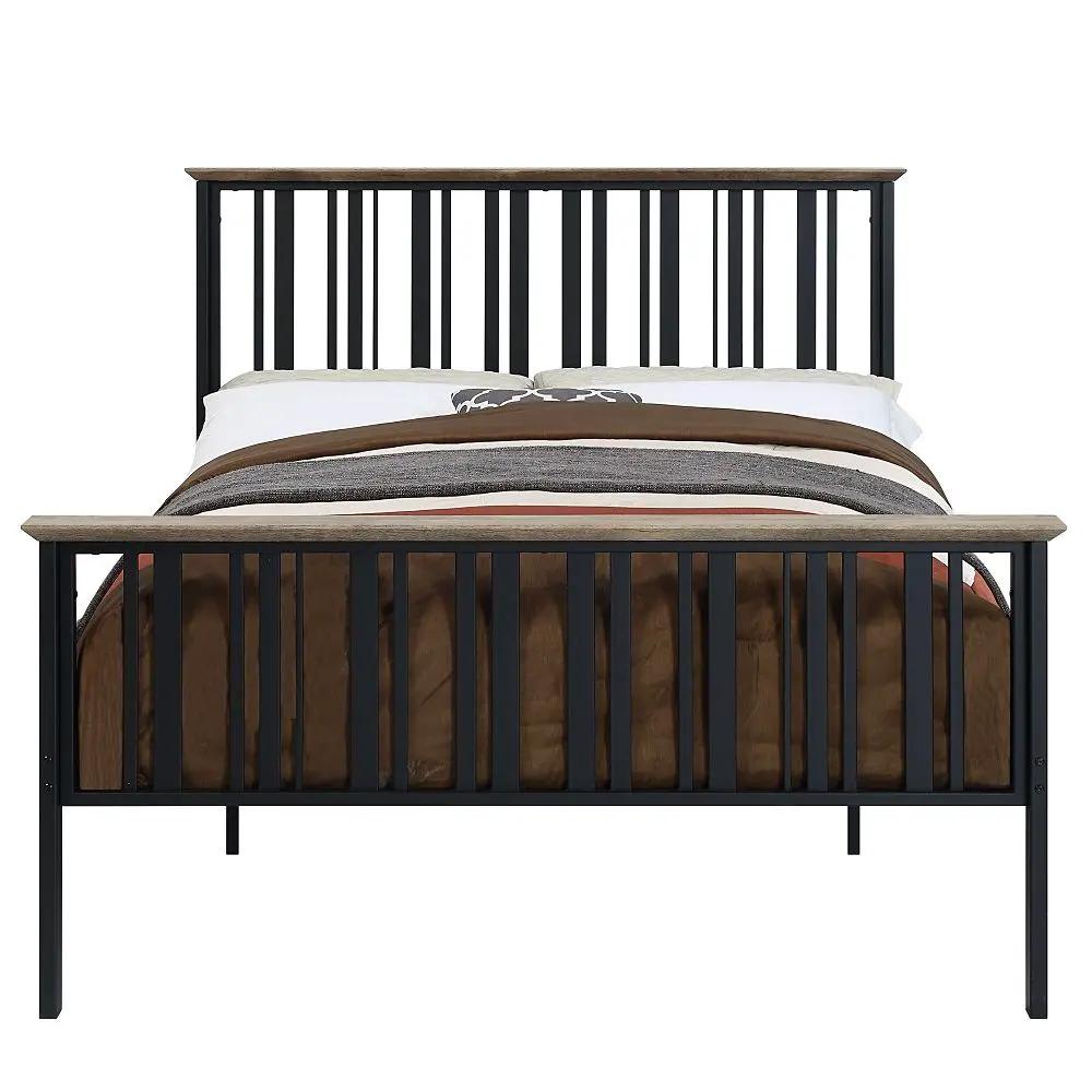 Zudora - Full Bed - Antique Oak & Black by Unique Piece Furniture