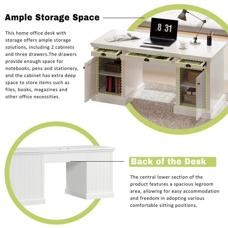 67" Modern Executive Desk with Storage by HouseOfZazla