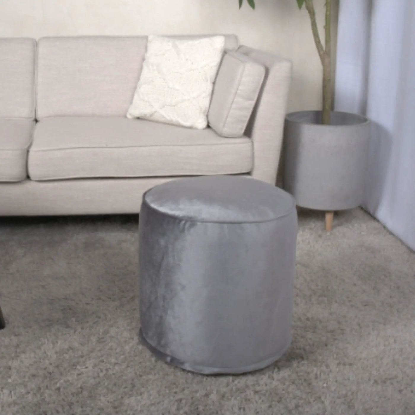 Shimon - Cylinder Pouf Ottoman And Floor Cushion by HouseOfZazla
