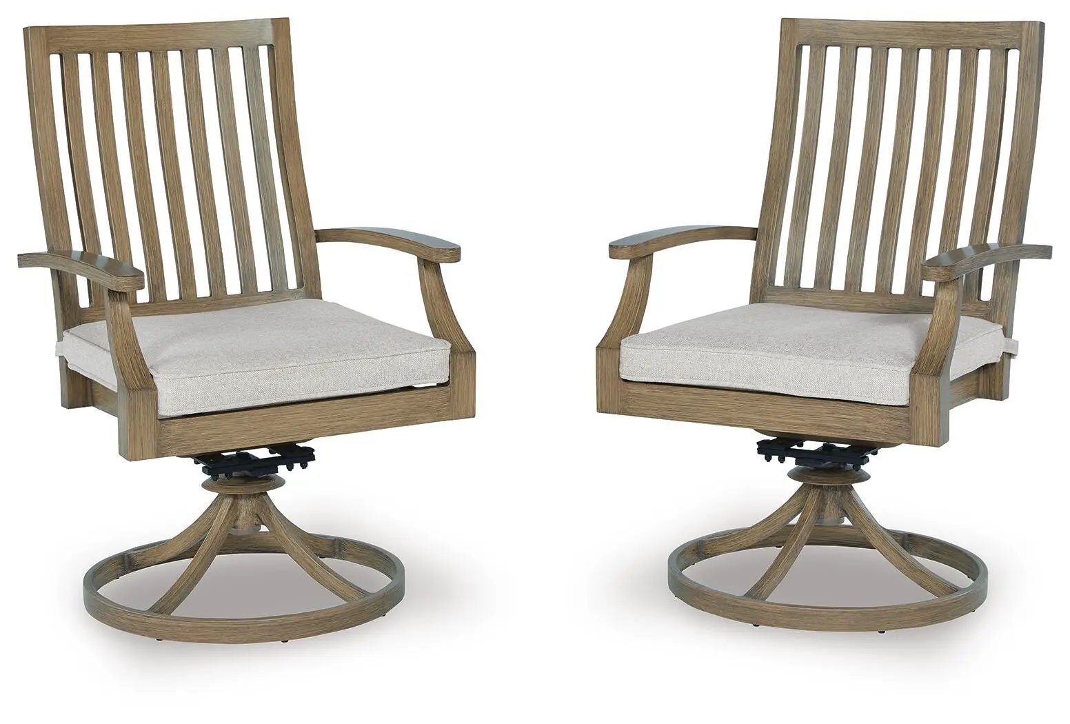 Rainier Ranch - Swivel Chair With Cushion (Set of 2) - Brown / Beige by Unique Piece Furniture