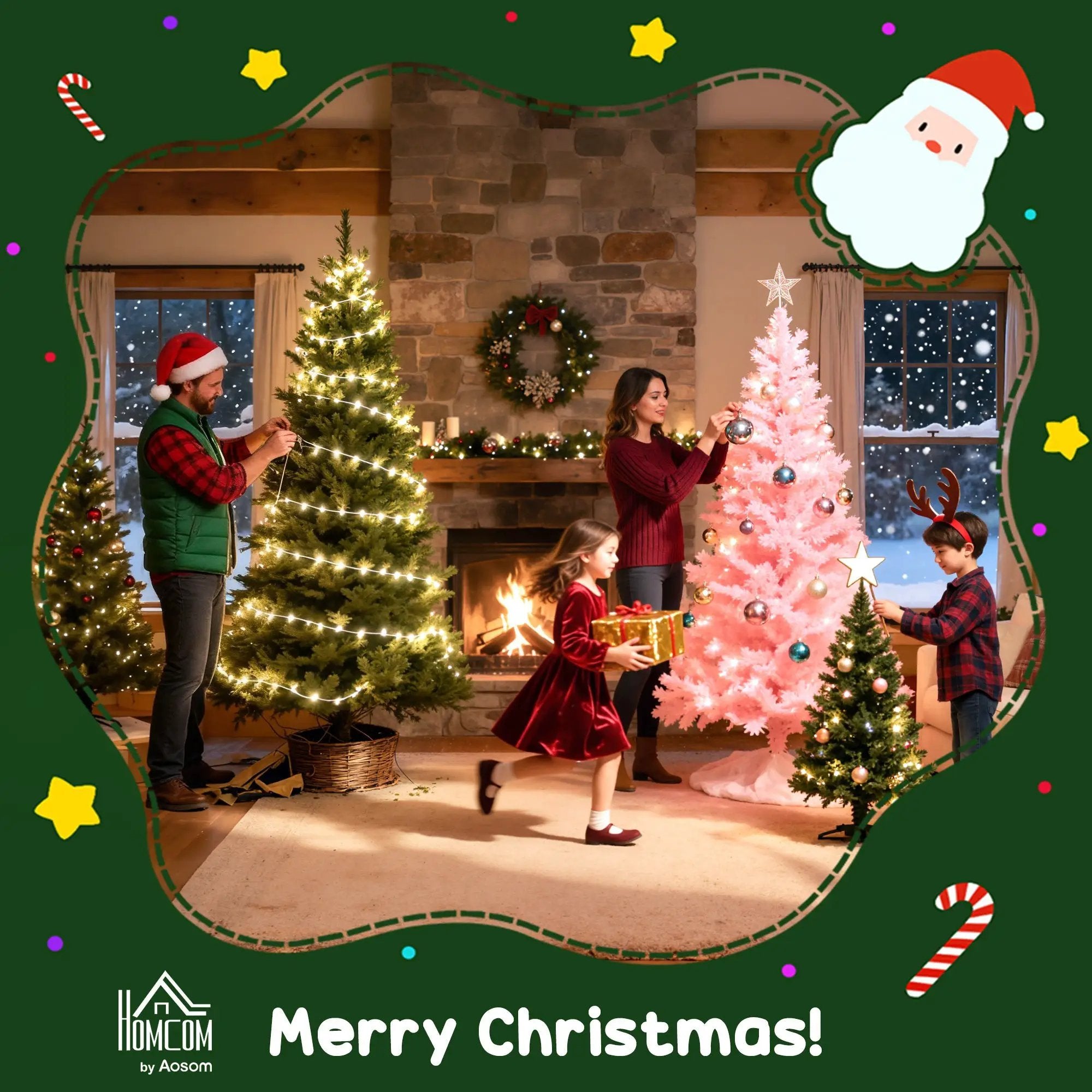 HOMCOM 7.5 ft Artificial Frosted Christmas Tree by HouseOfZazla