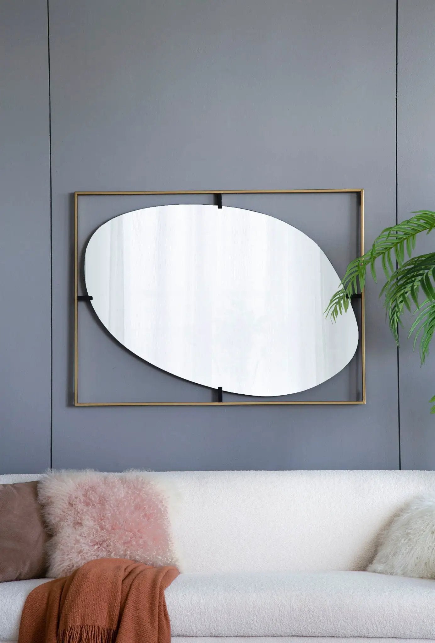 Poppy Mirror With Metal Frame Contemporary Design For Bathroom, Entryway Wall Decor by Unique Piece Furniture