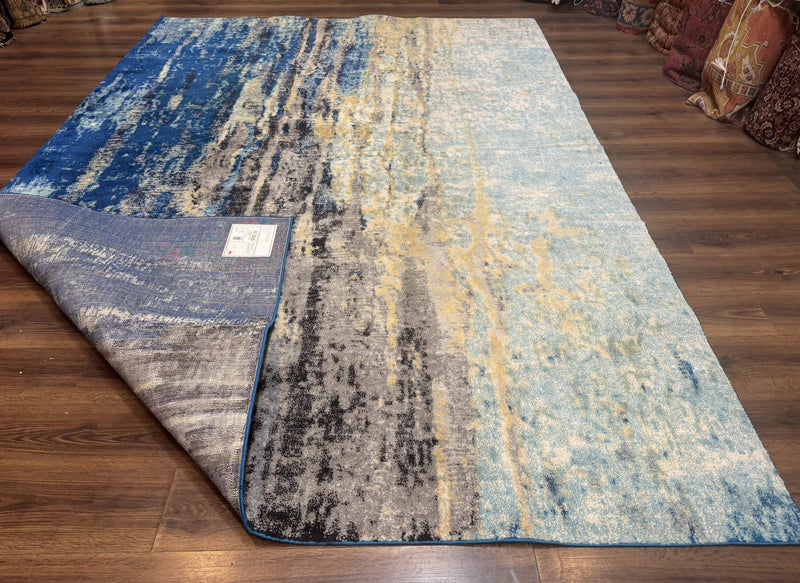 Modern Abstract Blue Area Rug 8x11 ft by Jewel Rugs