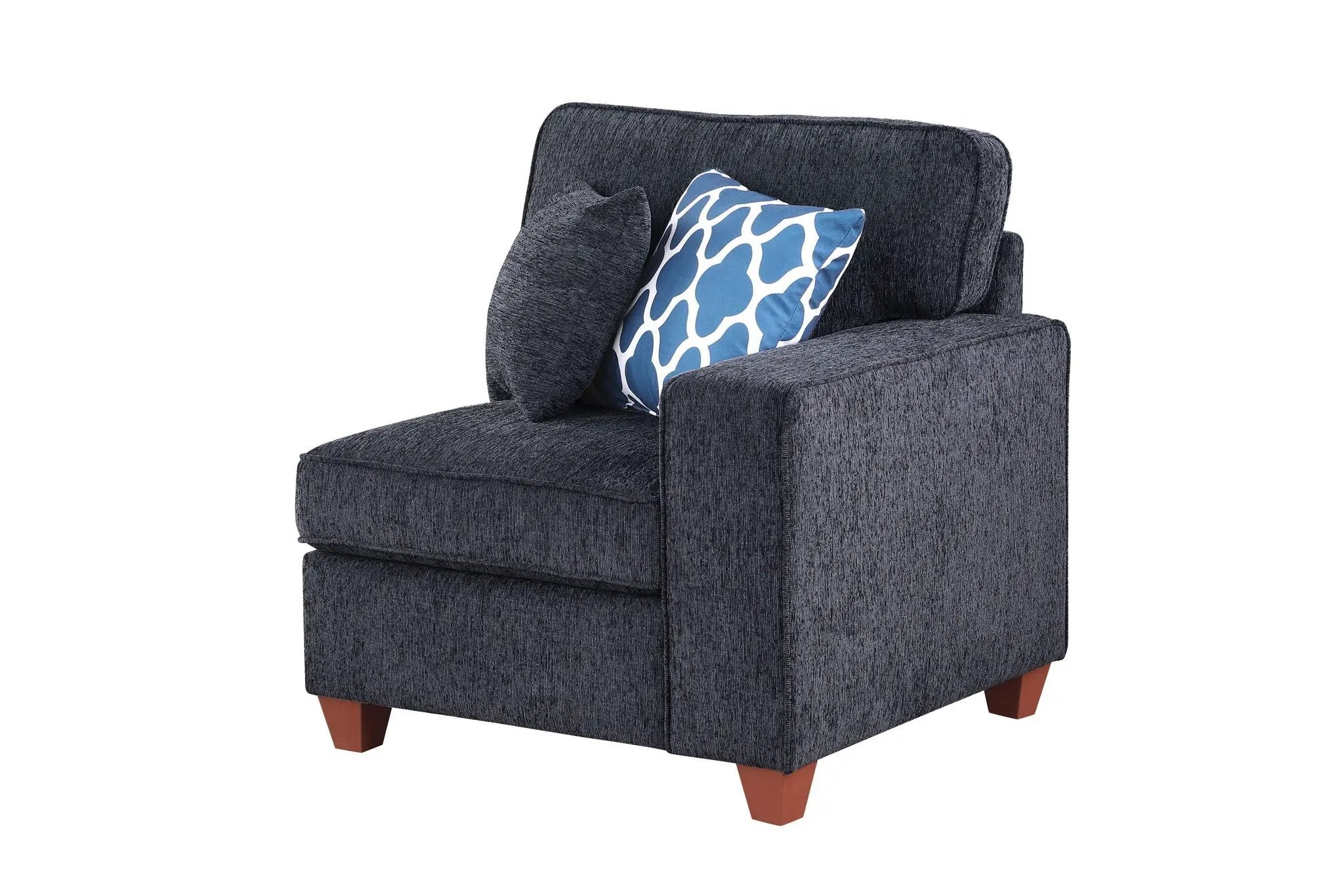 Lily - Sectional Sofa With Ottoman - Black by Unique Piece Furniture