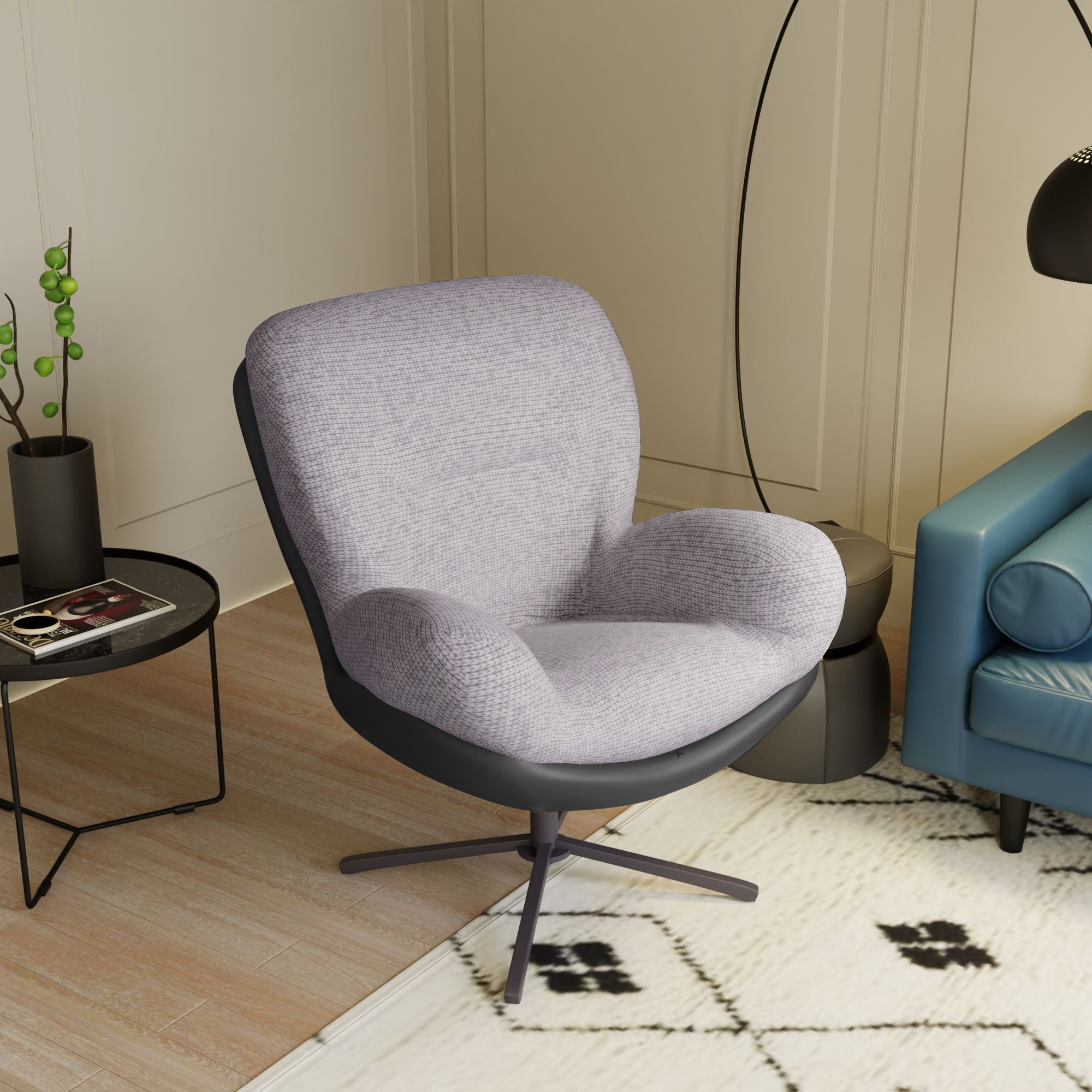360° Swivel Office Chair, No Wheels by HouseOfZazla