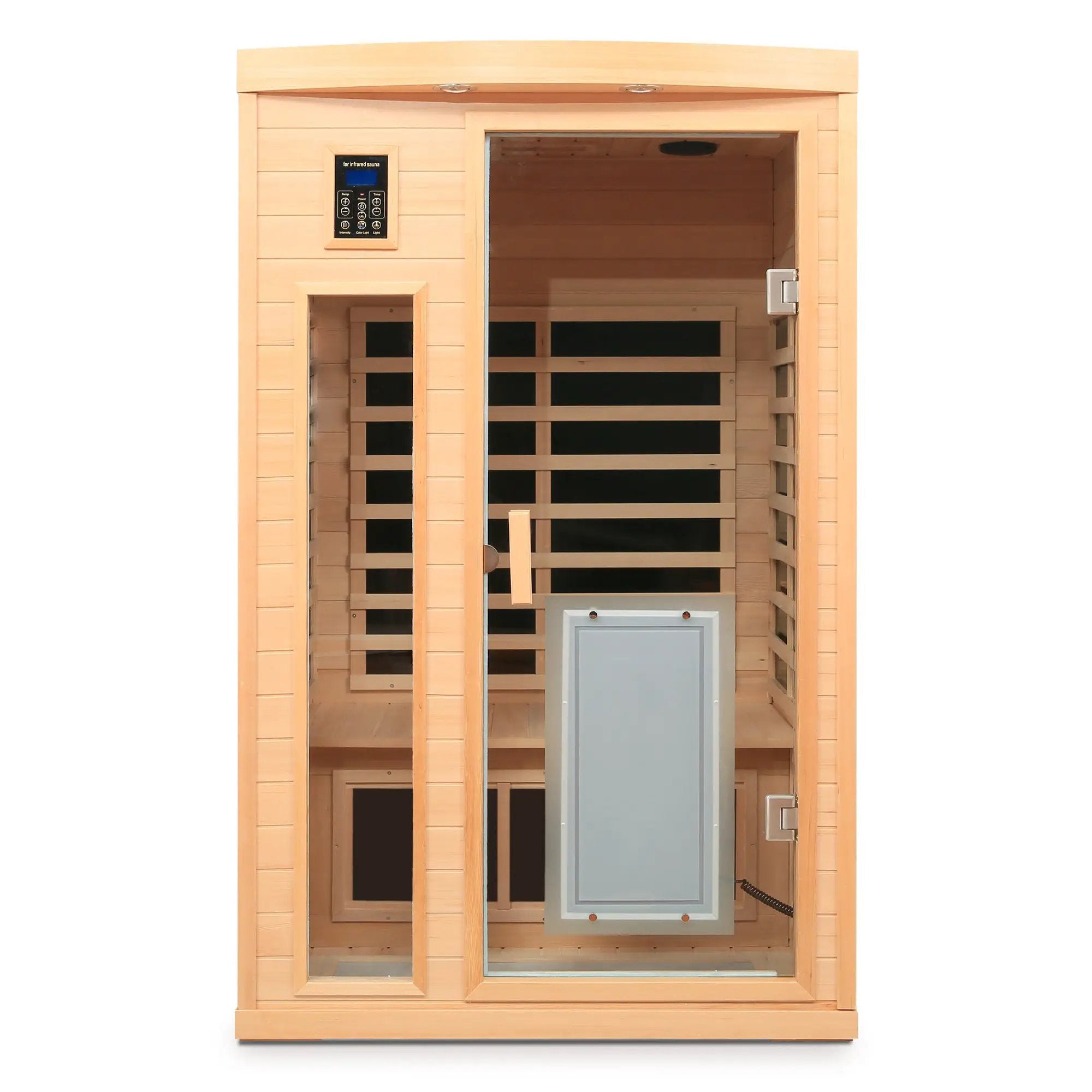 Low EMF Hemlock Wood Far-Infrared Indoor Two-Person Sauna Room by HouseOfZazla