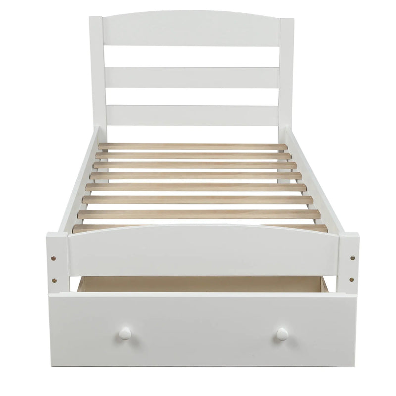 Platform Bed Frame With Storage Drawer And Wood Slat Support No Box Spring Needed by Unique Piece Furniture