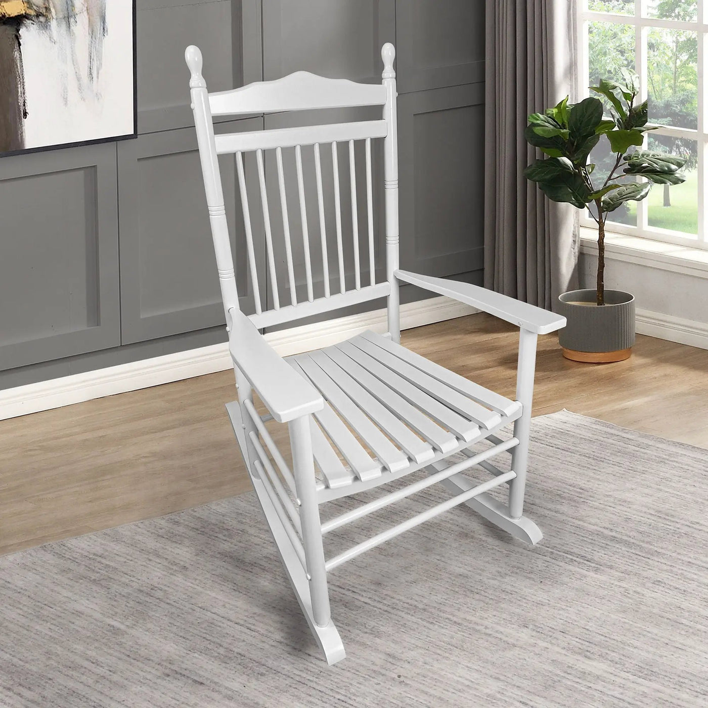 Balcony Porch Adult Rocking Chair - Wood by HouseOfZazla