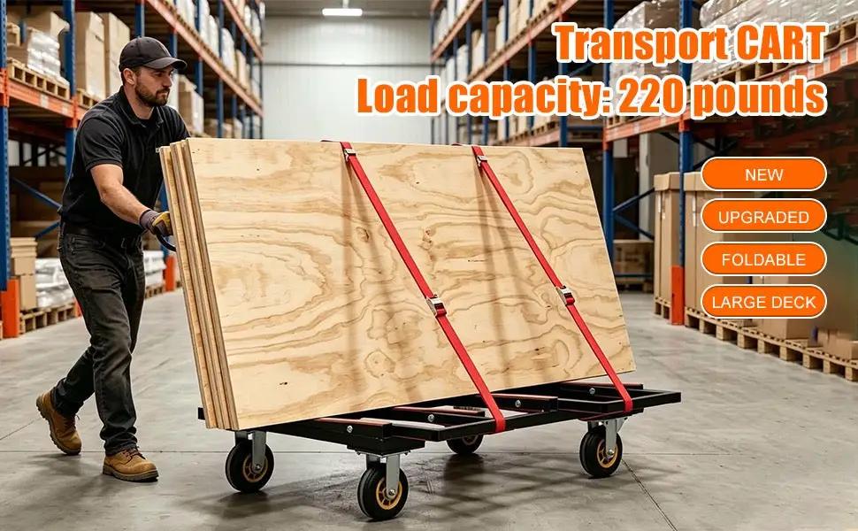 Folding Drywall Dolly with 4X6" Casters and 2000 LBS Load Capacity by HouseOfZazla
