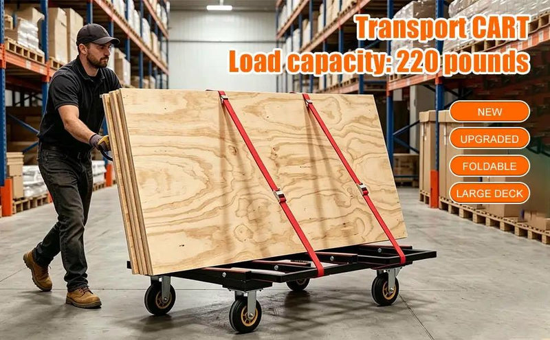 Folding Drywall Dolly with 4X6" Casters and 2000 LBS Load Capacity by HouseOfZazla