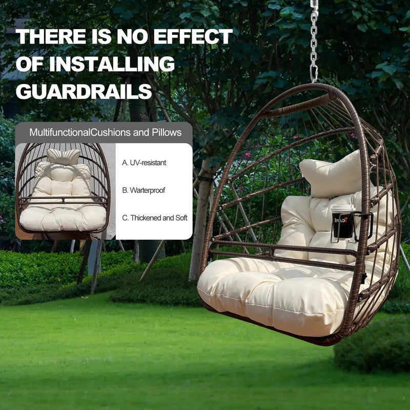 Khaki Hanging Swing Egg Chair by HouseOfZazla