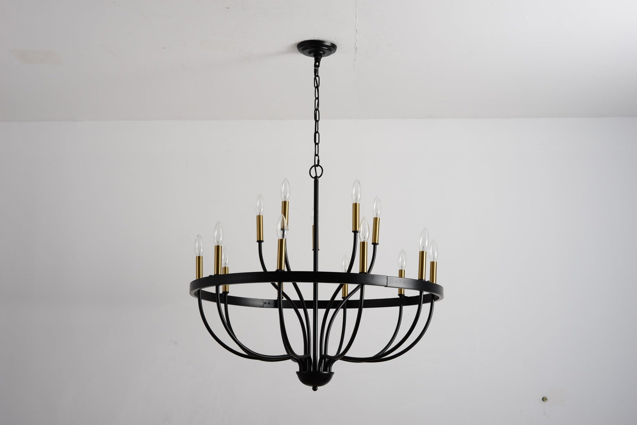 18-Light Industrial Iron Candle Chandelier by HouseOfZazla