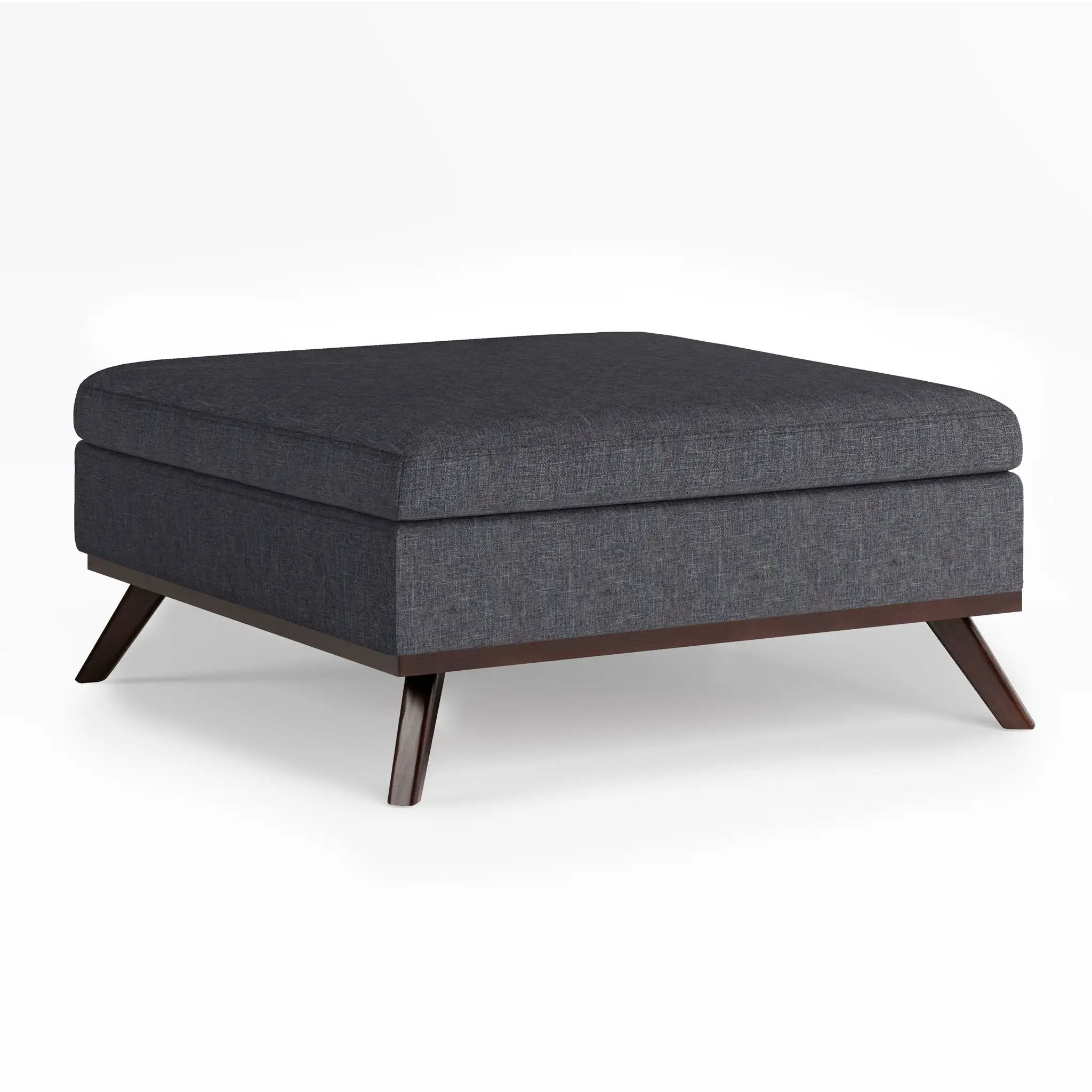 Owen - Square Coffee Table Storage Ottoman - Slate Gray by HouseOfZazla