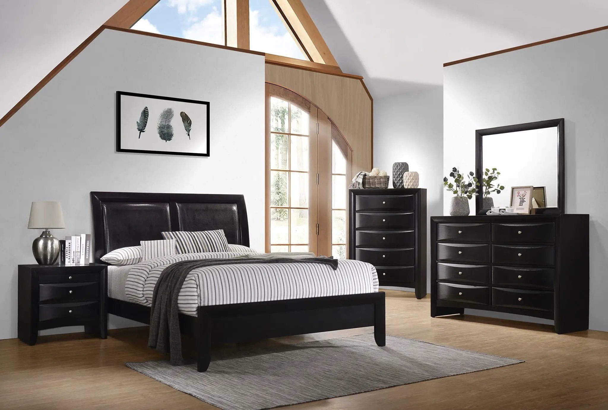 Briana 8-drawer Dresser with Mirror Black by Unique Piece Furniture
