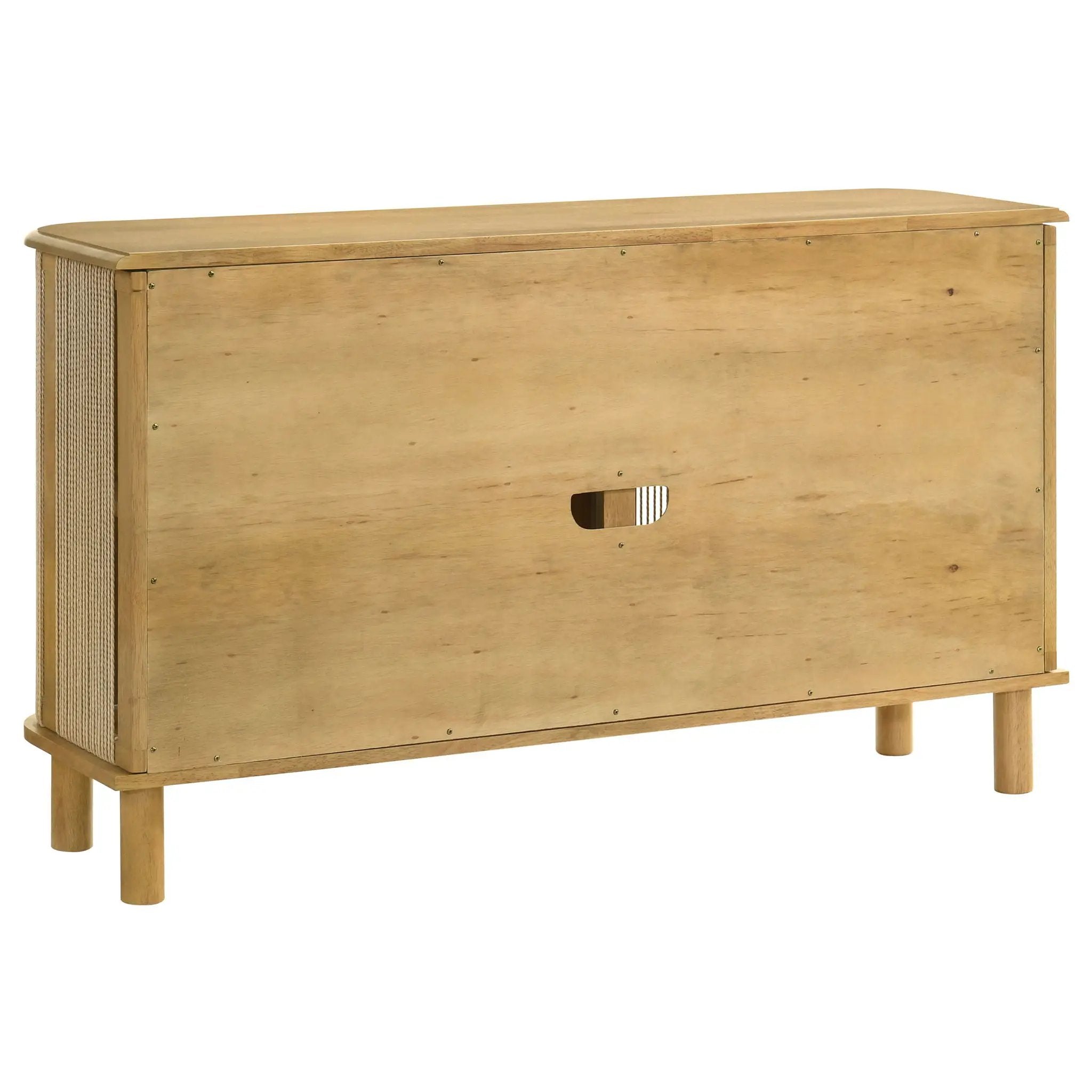Ervine 3-Door Rope Panel Sideboard Accent Storage Cabinet Natural by Unique Piece Furniture