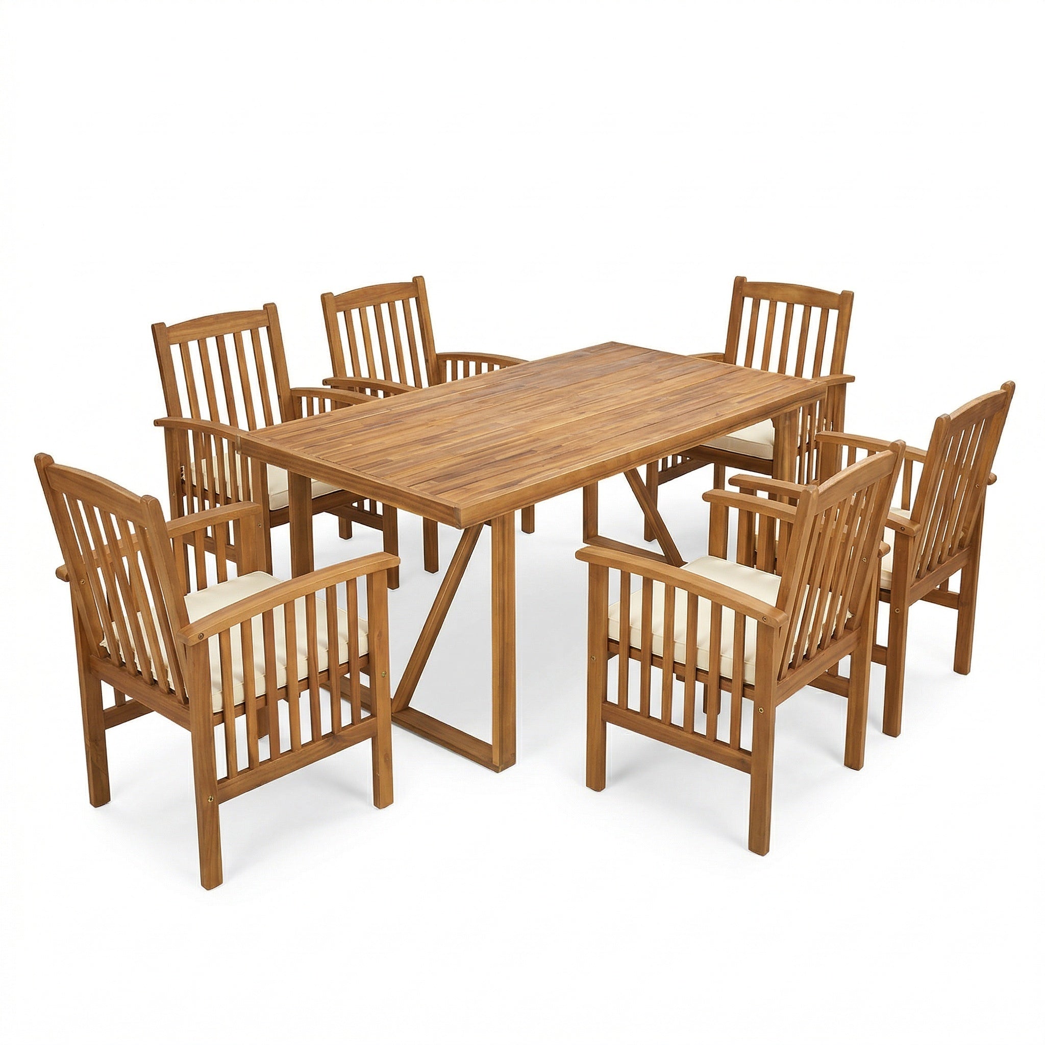7-Piece Acacia Wood Outdoor Dining Set by HouseOfZazla