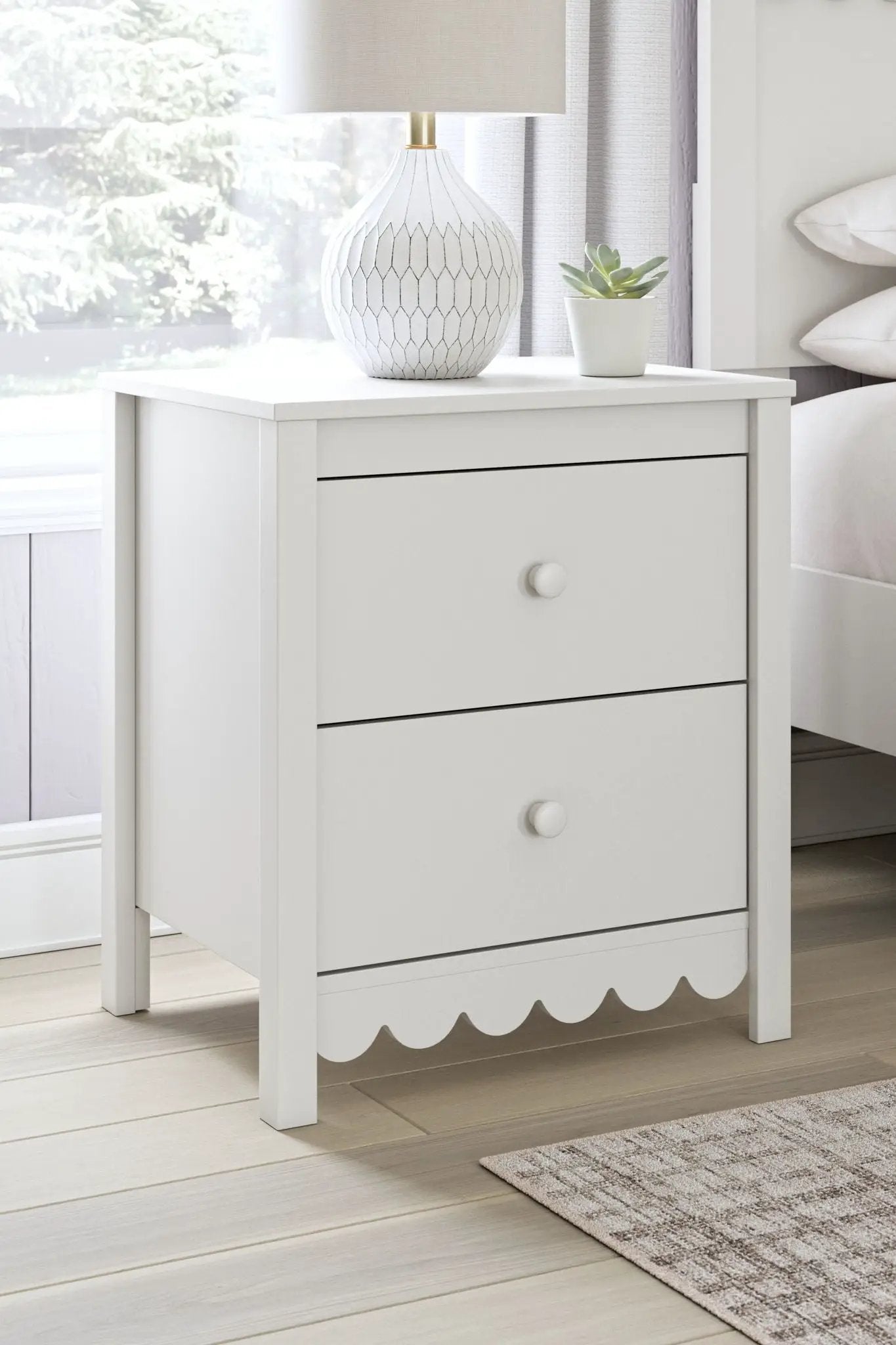 Hallityn - Two Drawer Night Stand - White by Unique Piece Furniture