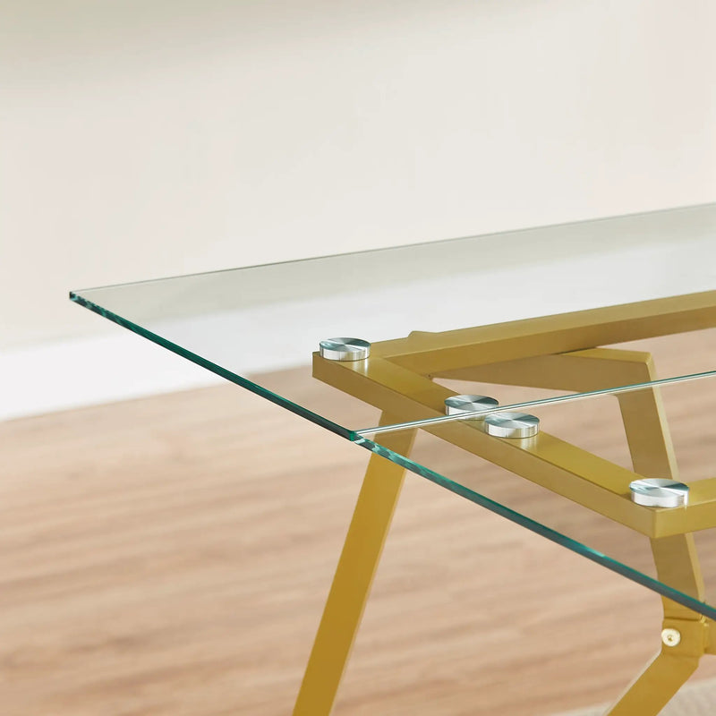 70.9-Inch Rectangular Glass Dining Table by HouseOfZazla