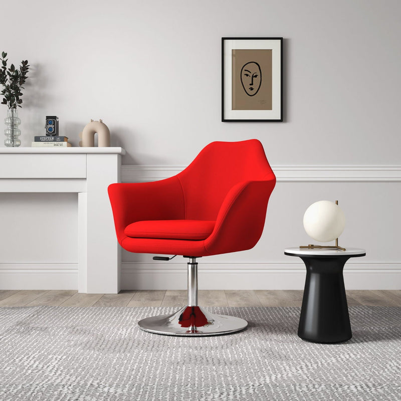 Kinsey - Swivel Lounge Chair - Red by HouseOfZazla