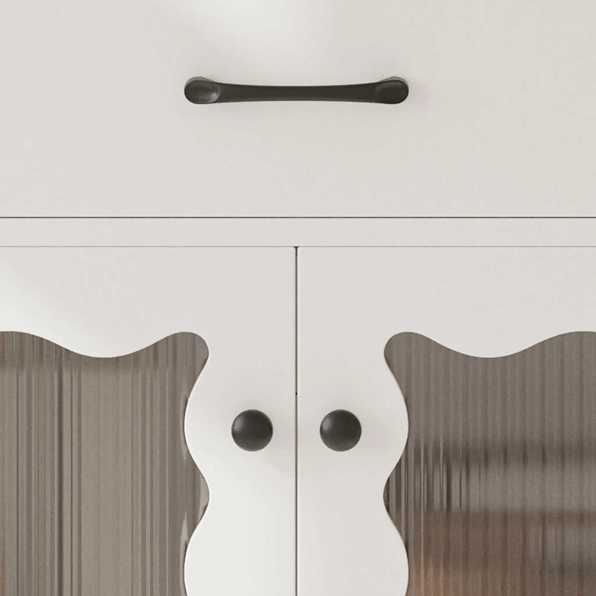 Modern Bathroom Vanity With Tempered Glass Doors