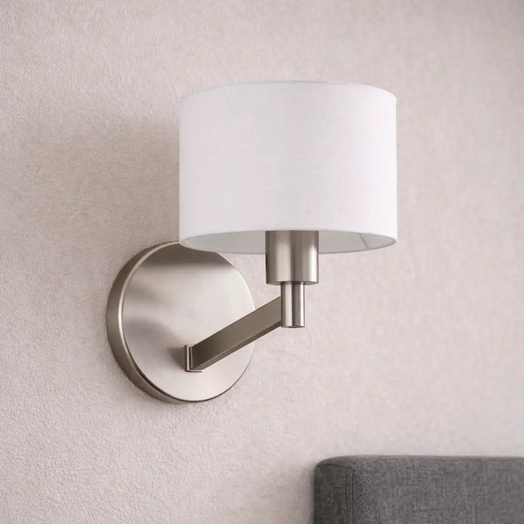 Nebula - Base Wall Lamp With Rotary Switch Shade - Brushed Nickel / Silver / White by Unique Piece Furniture