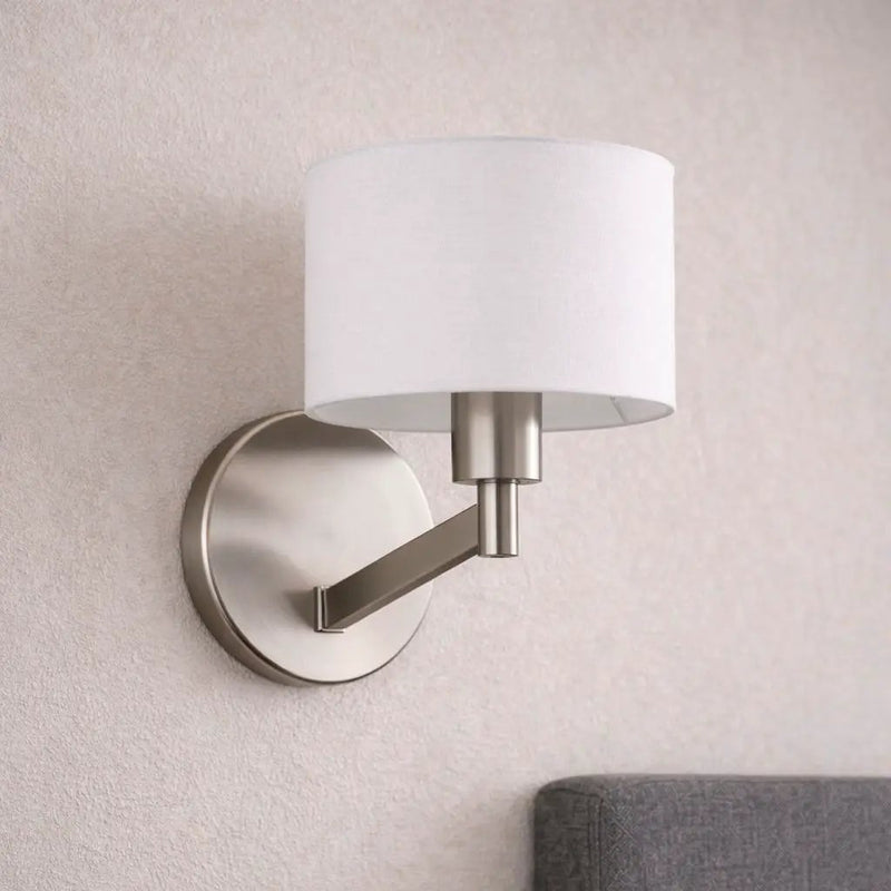 Nebula - Base Wall Lamp With Rotary Switch Shade - Brushed Nickel / Silver / White by HouseOfZazla