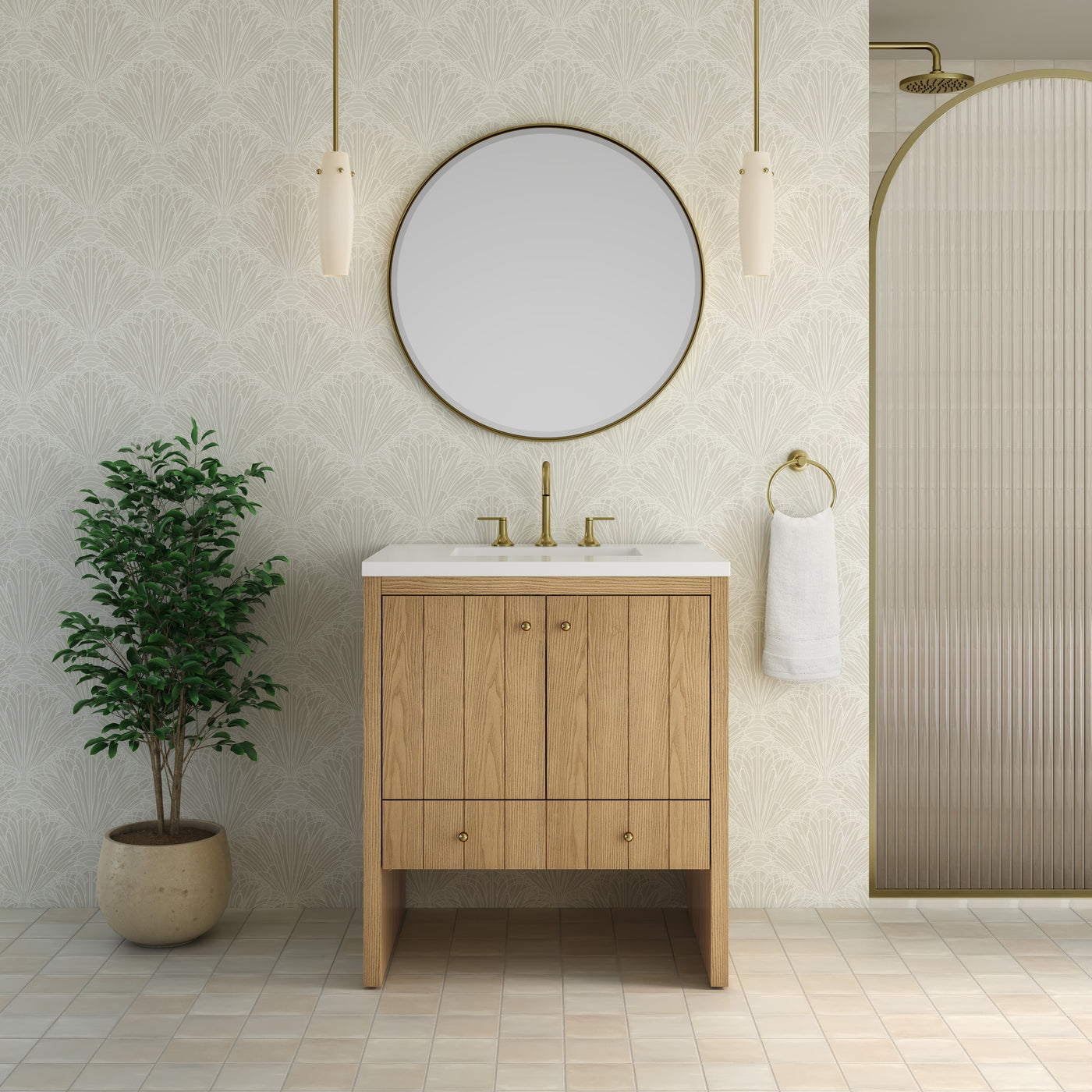 James Martin Hudson 30" Single Bathroom Vanity, Light Natural Oak, view 32