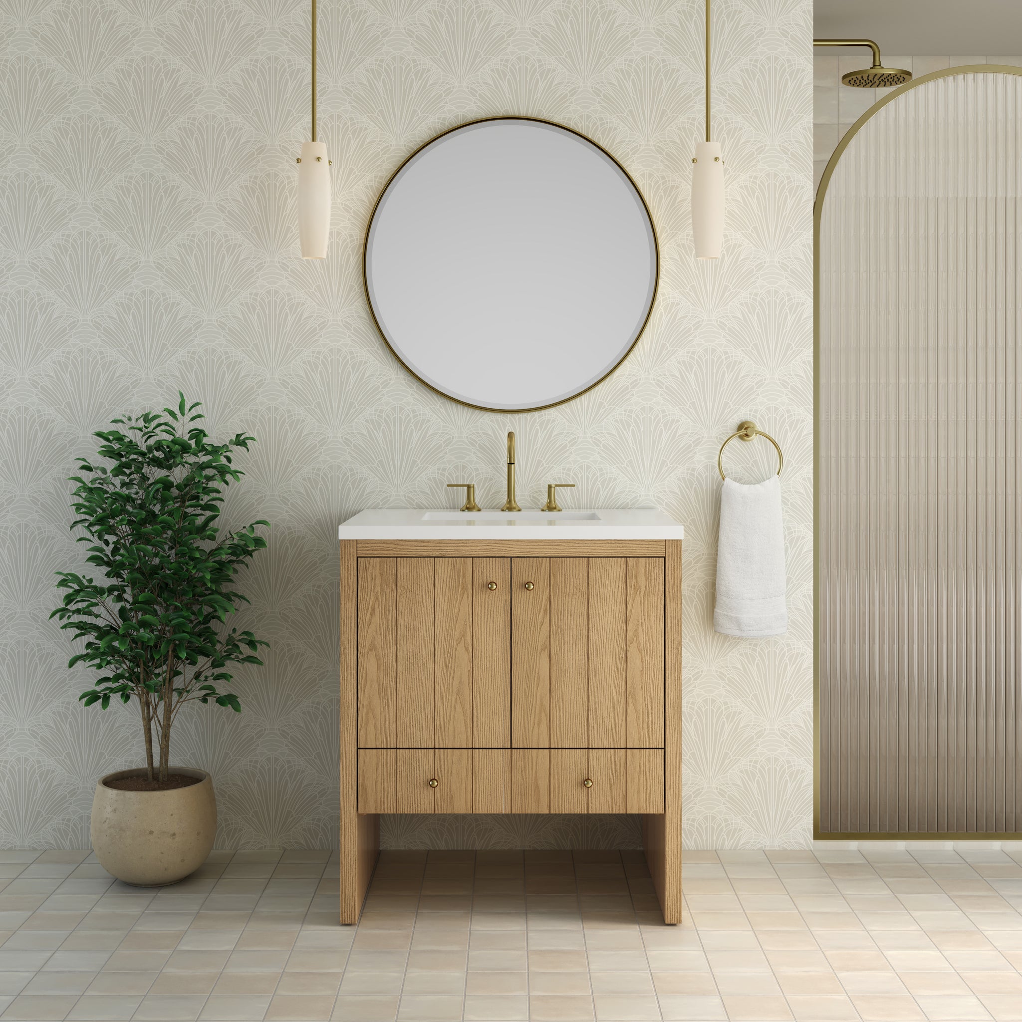 James Martin Hudson 30" Single Bathroom Vanity, Light Natural Oak, view 32