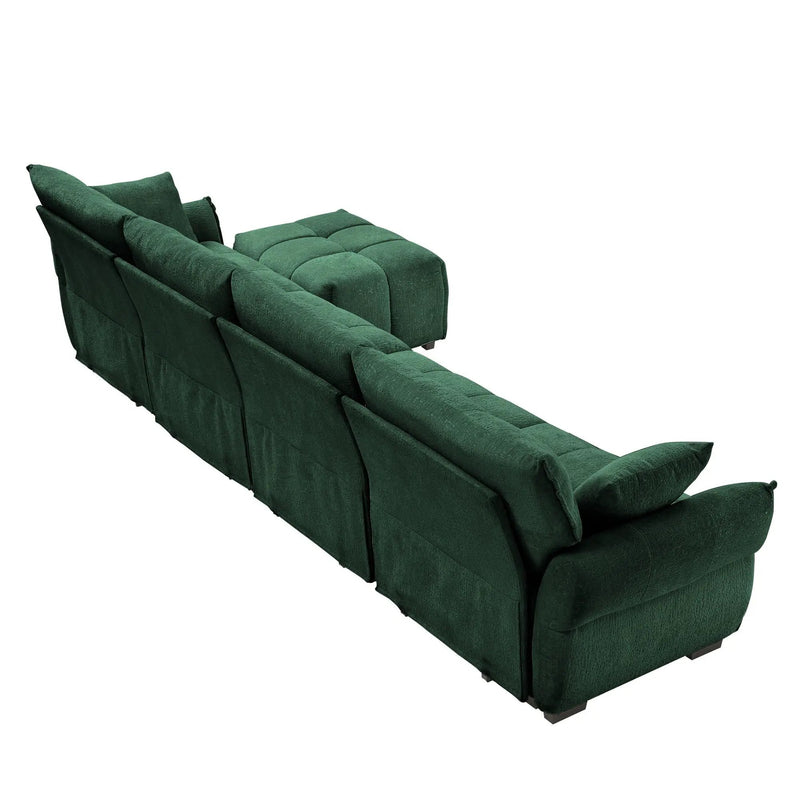 Sofa Set With Ottoman And Pillows, Textured, High Resilience Cushions by HouseOfZazla